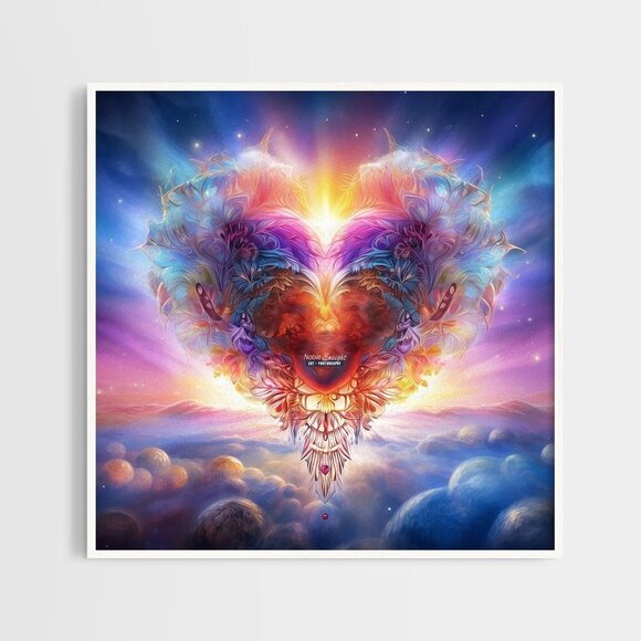 NobleCaptures Other - 8x8 Majestic Heart Illustration Fantasy Oil Painting Art‎ Print